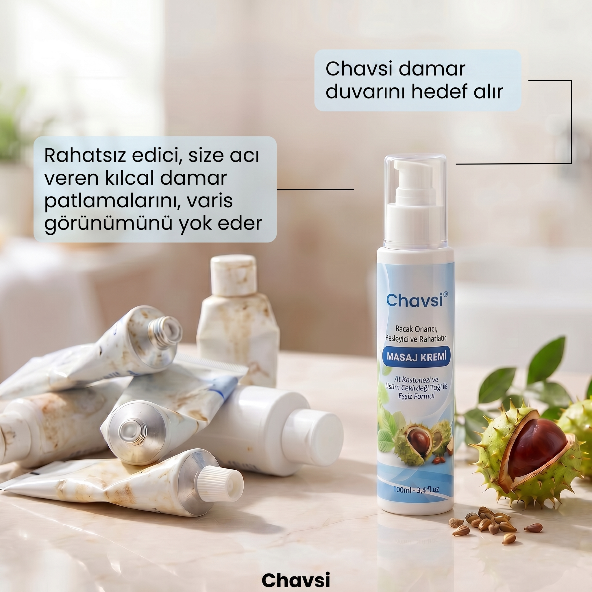Chavsi - Varis Giderici ve Rahatlatıcı Masaj Kremi