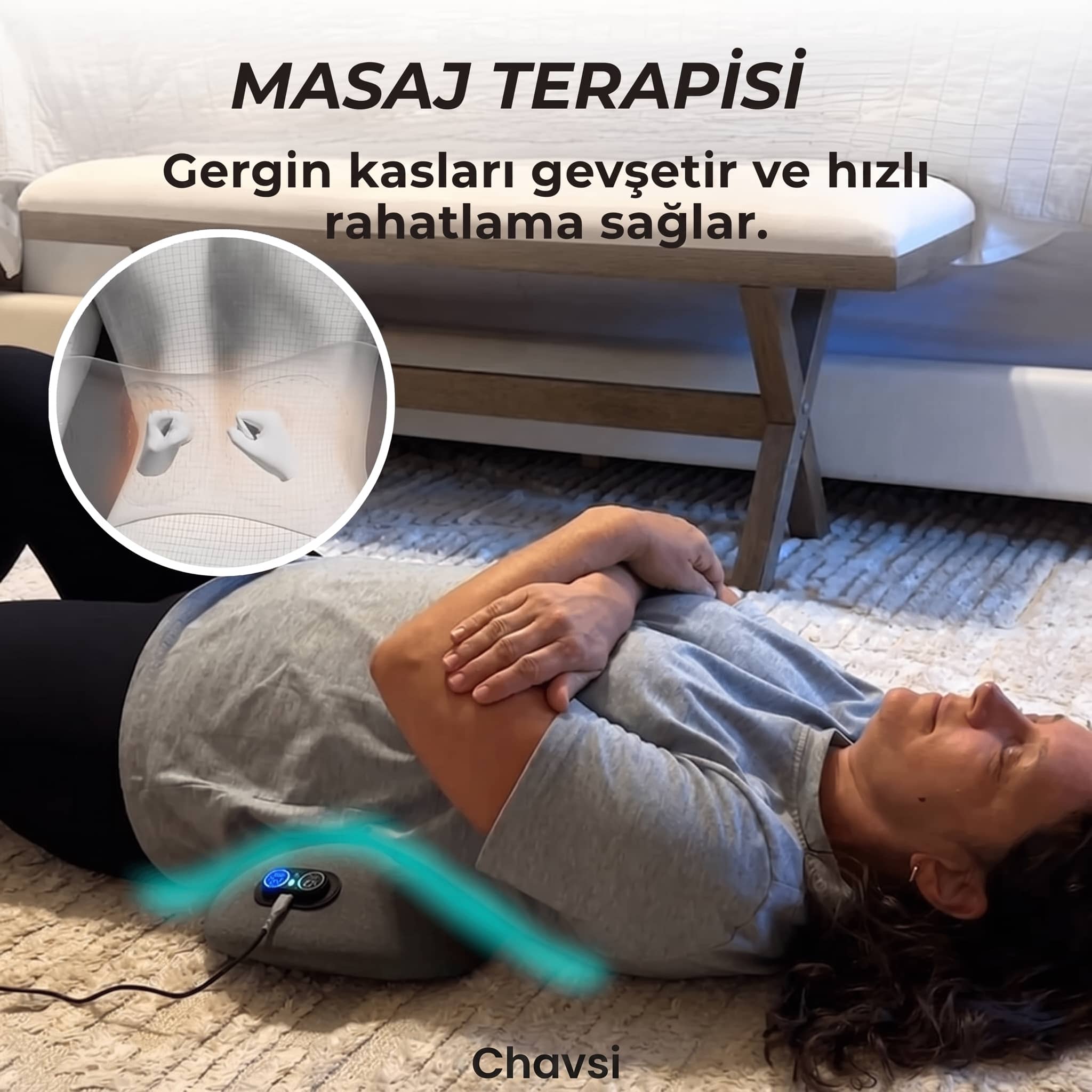 Chavsi - Üç Fonksiyonlu Bel-Sırt Masaj Aleti